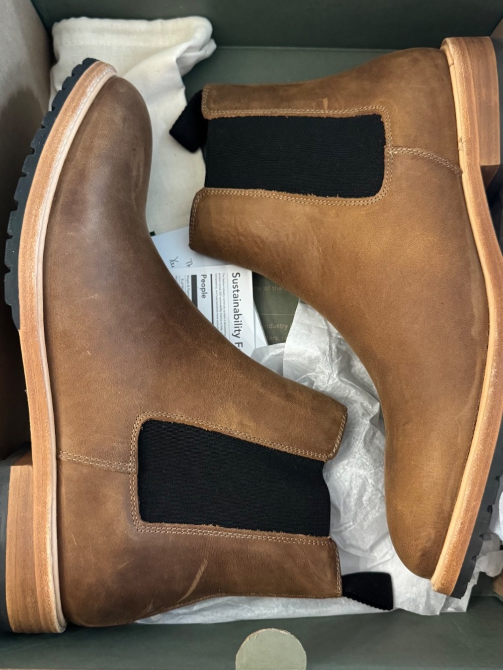 Nisolo Men's Marco Everyday Chelsea Leather Boots in Tobacco Sz 10.5 NIB - Picture 5 of 14